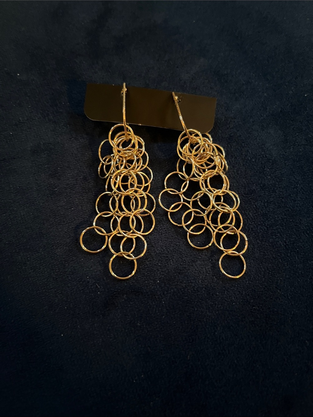 Gold Cascade Hoop Cluster Drop Earrings